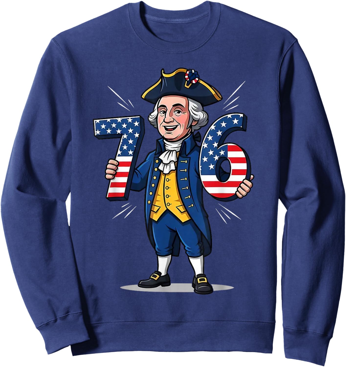6-7 7-6 George Washington Shirt Six Seven American Design Sweatshirt - Sweatshirt | Navy