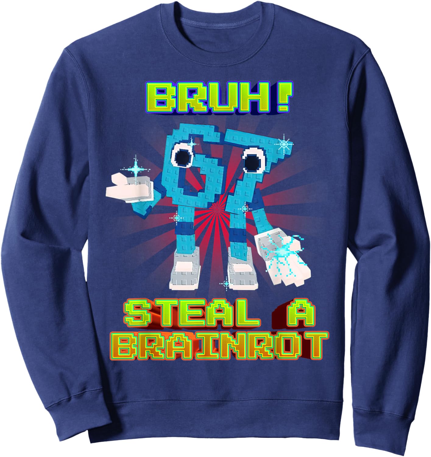 Bruh 67 Six Seven 6-7 Funny Brainrot Meme for Kids Teens Sweatshirt - Sweatshirt | Navy