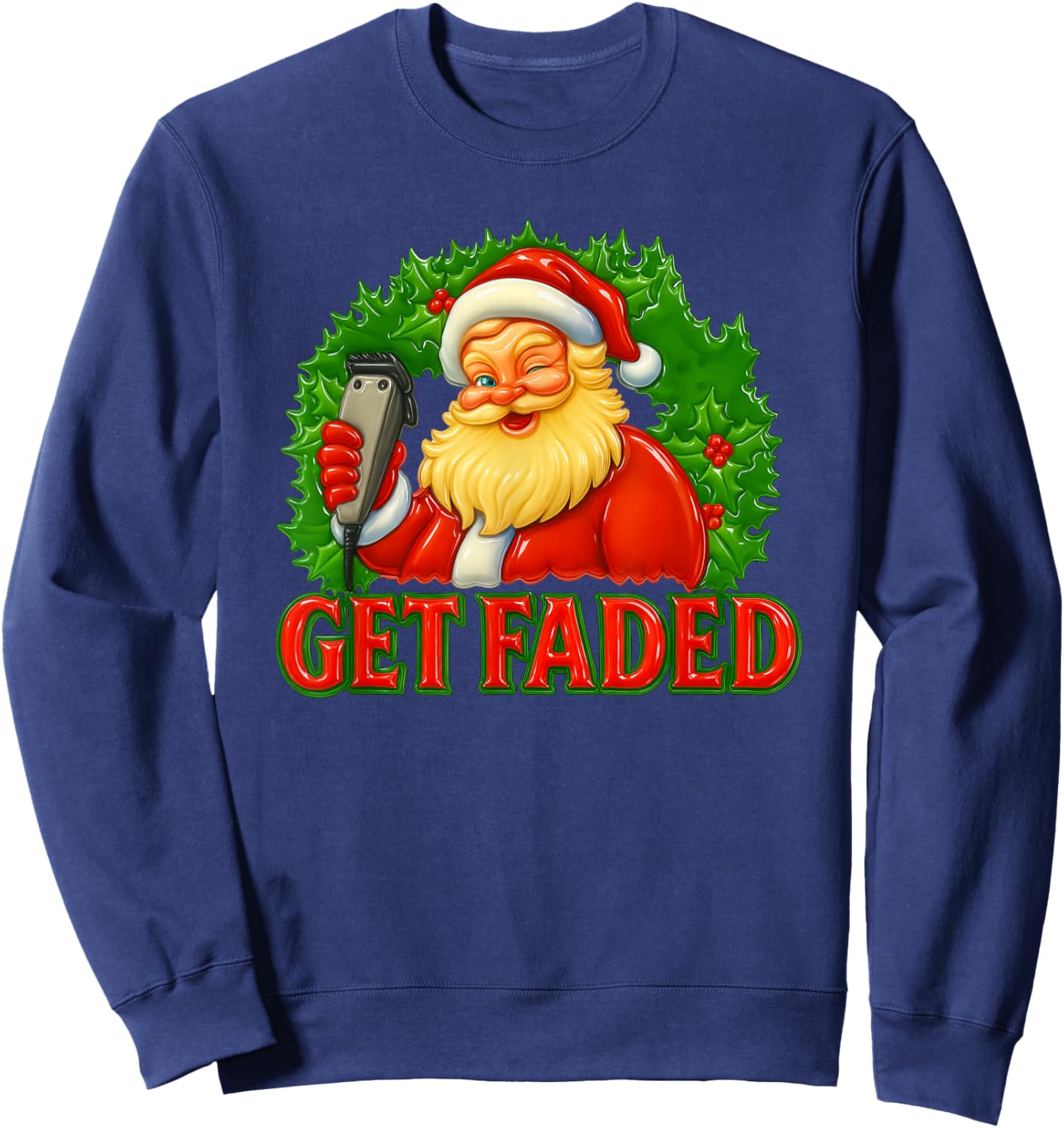 Christmas Barber Get Faded Sweatshirt - Sweatshirt | Navy