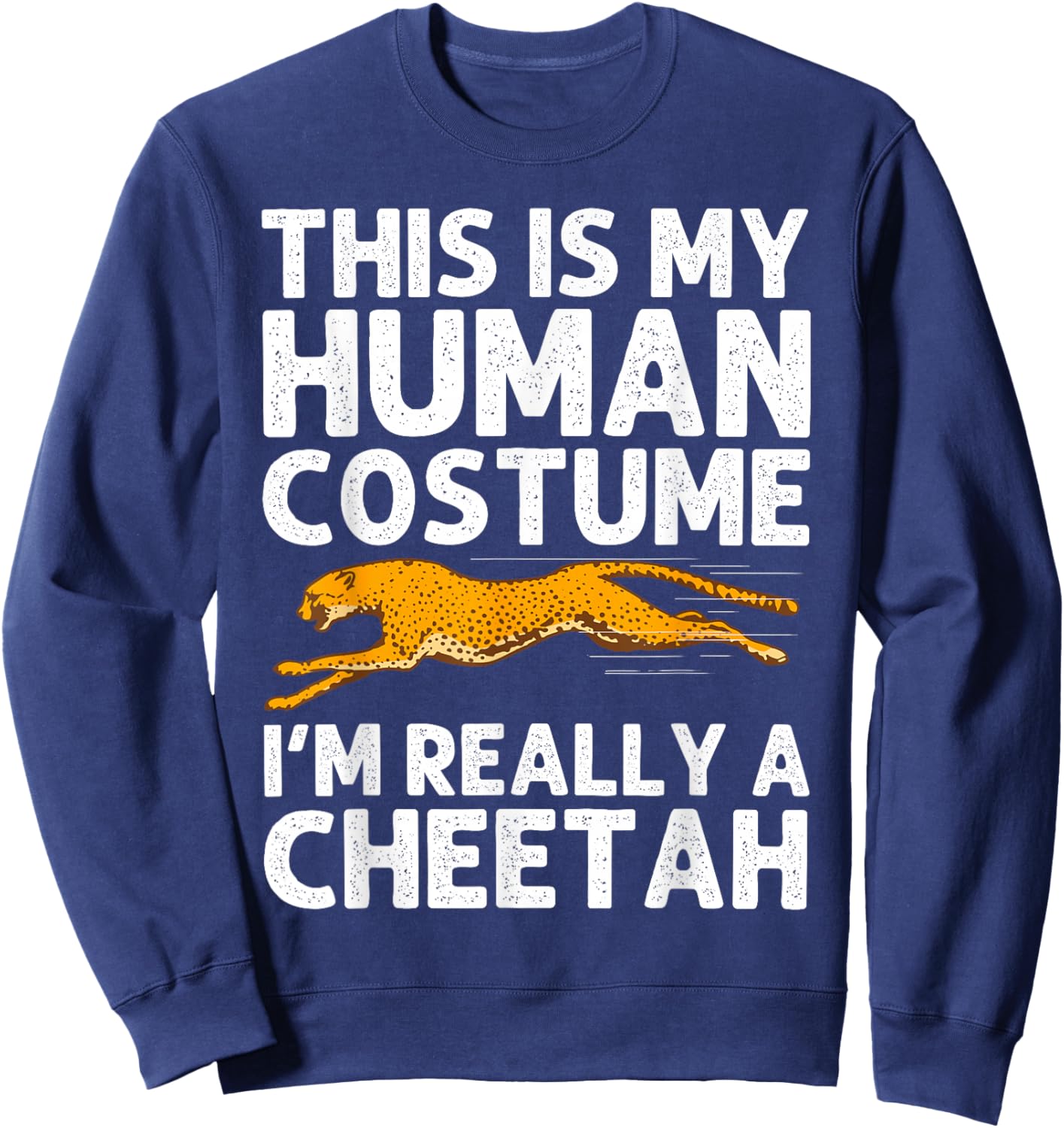 Cool Cheetah Art Women Kid Zoo Animal Safari Cheetah Sweatshirt - Sweatshirt | Navy