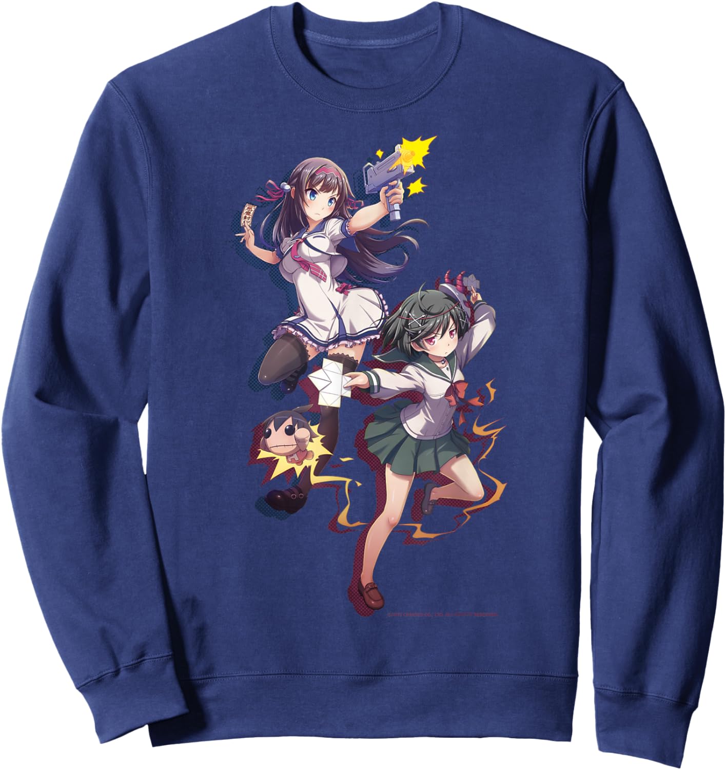 GalGun Double Peace 001 Shinobu & Maya Sweatshirt - Sweatshirt | Navy