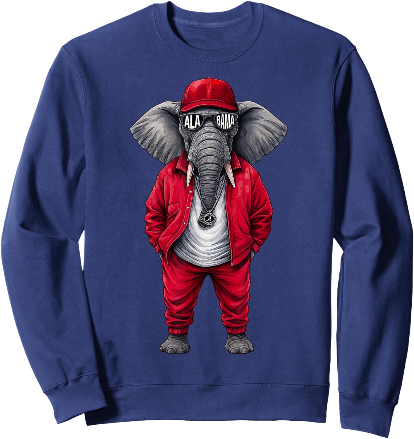 Vintage AL Elephant Lovers Women Kids Sweatshirt - Sweatshirt | Navy