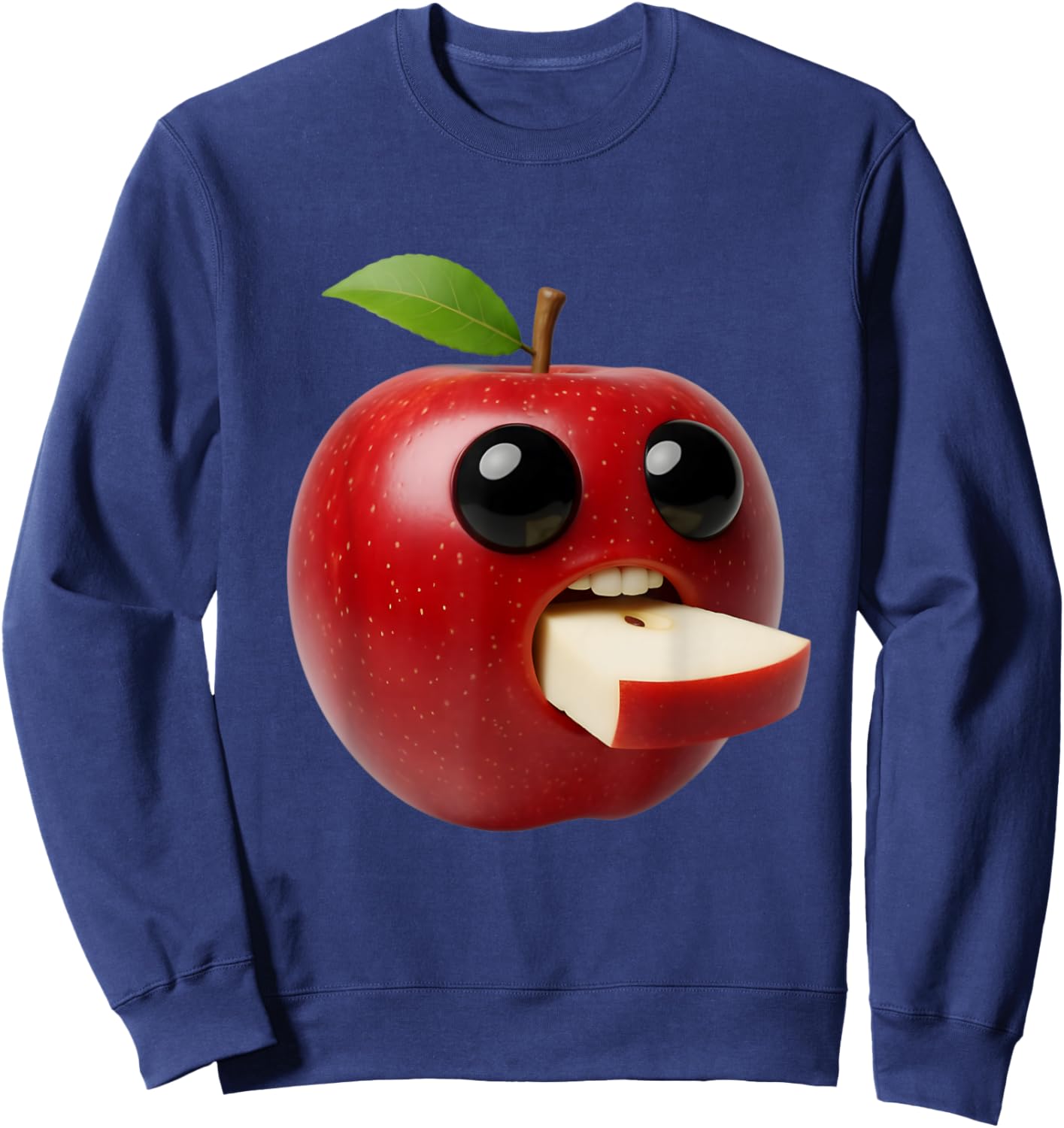 Niche Fruits Funny Apple Meme Brainrot Surreal Sweatshirt - Sweatshirt | Navy