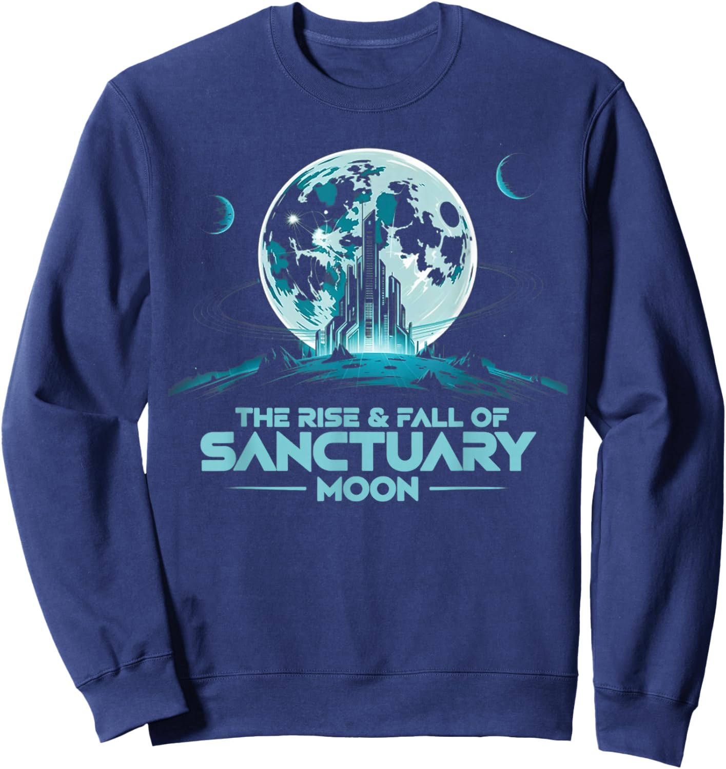 Retro Quote The Rise and Fall of Sanctuary Moon Classic Sweatshirt - Sweatshirt | Navy