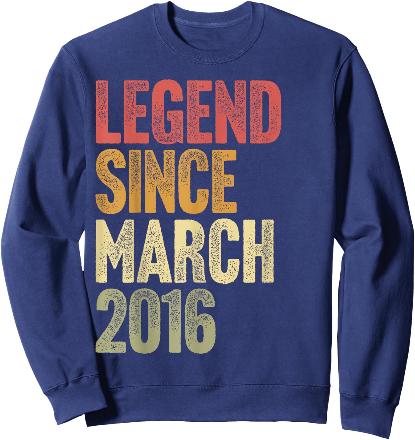 10 Year Old Legend Since March 2016 Retro 10th Birthday Kids Sweatshirt - Sweatshirt | Navy