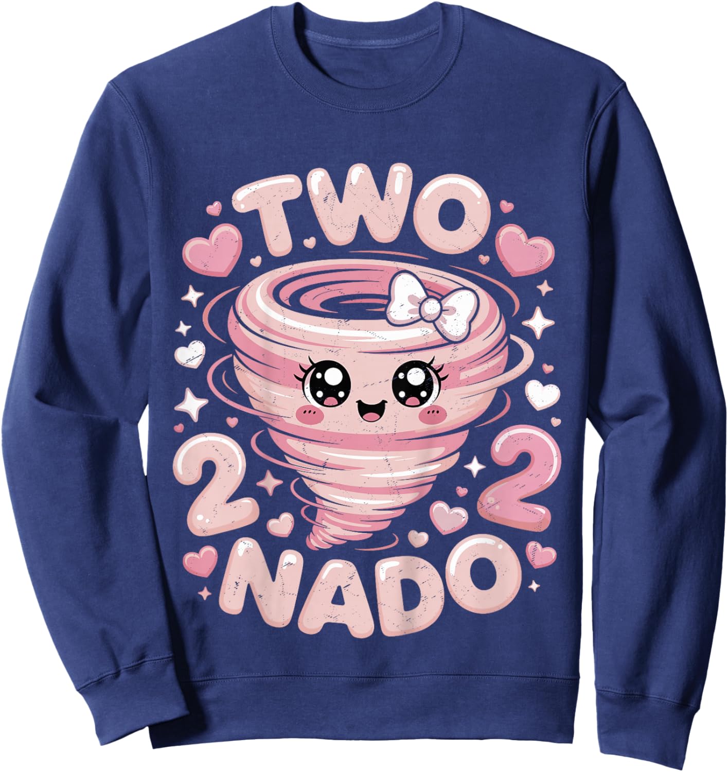 Two Nado 2nd Birthday Funny 2 Year Old Girls Kids Toddler Sweatshirt - Sweatshirt | Navy