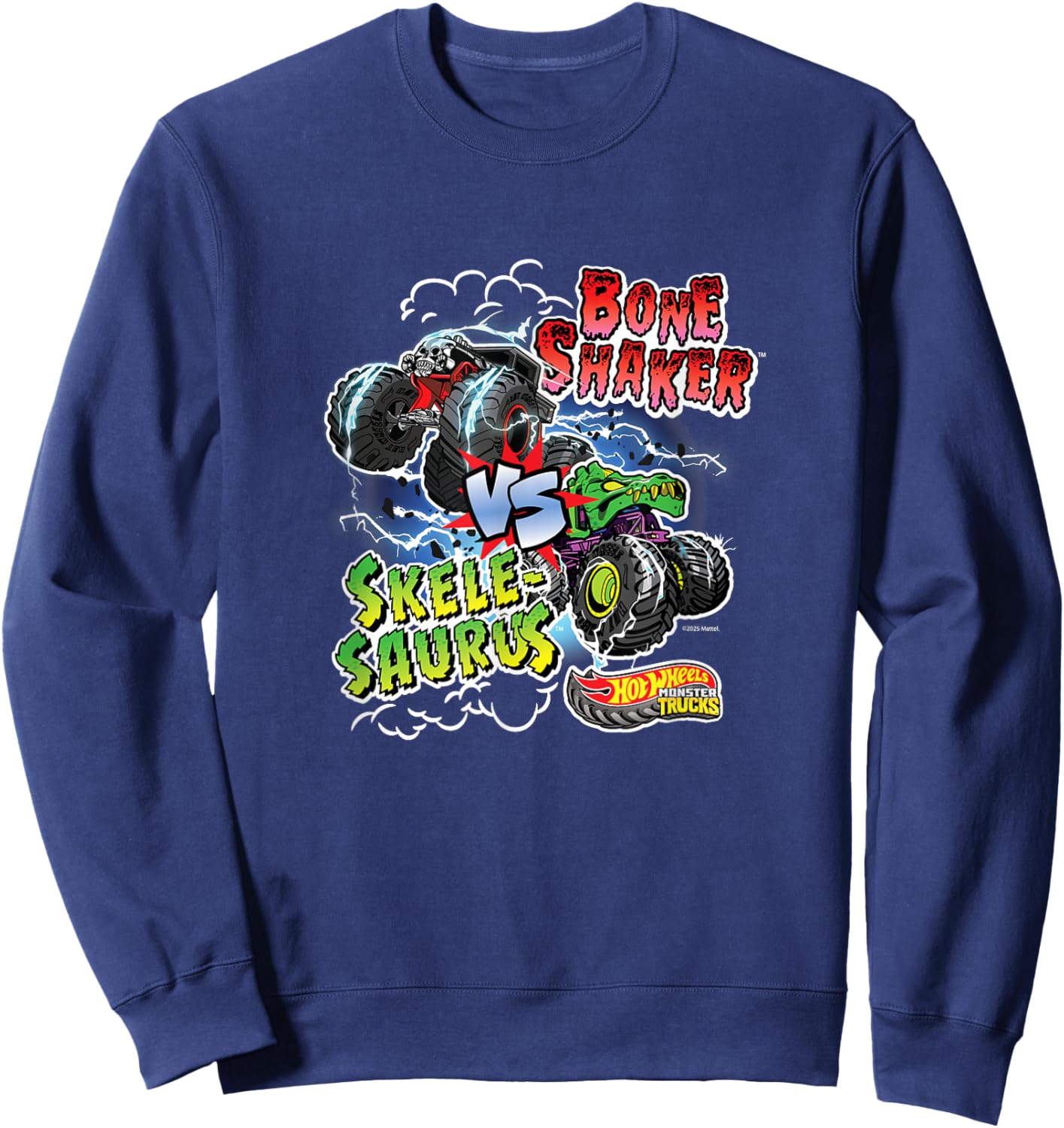 Hot Wheels: Monster Trucks - Bone Shaker vs Skelesaurus Sweatshirt - Sweatshirt | Navy