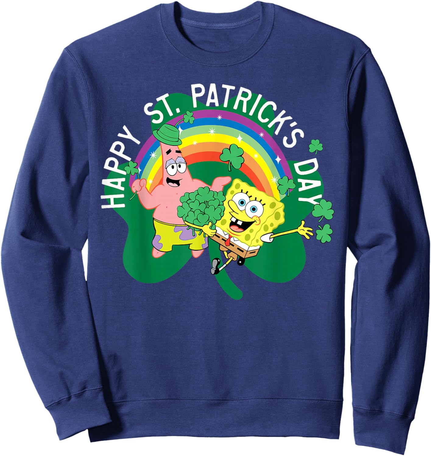 Spongebob Squarepants St. Patrick's Day Holiday Duo Portrait Sweatshirt - Sweatshirt | Navy