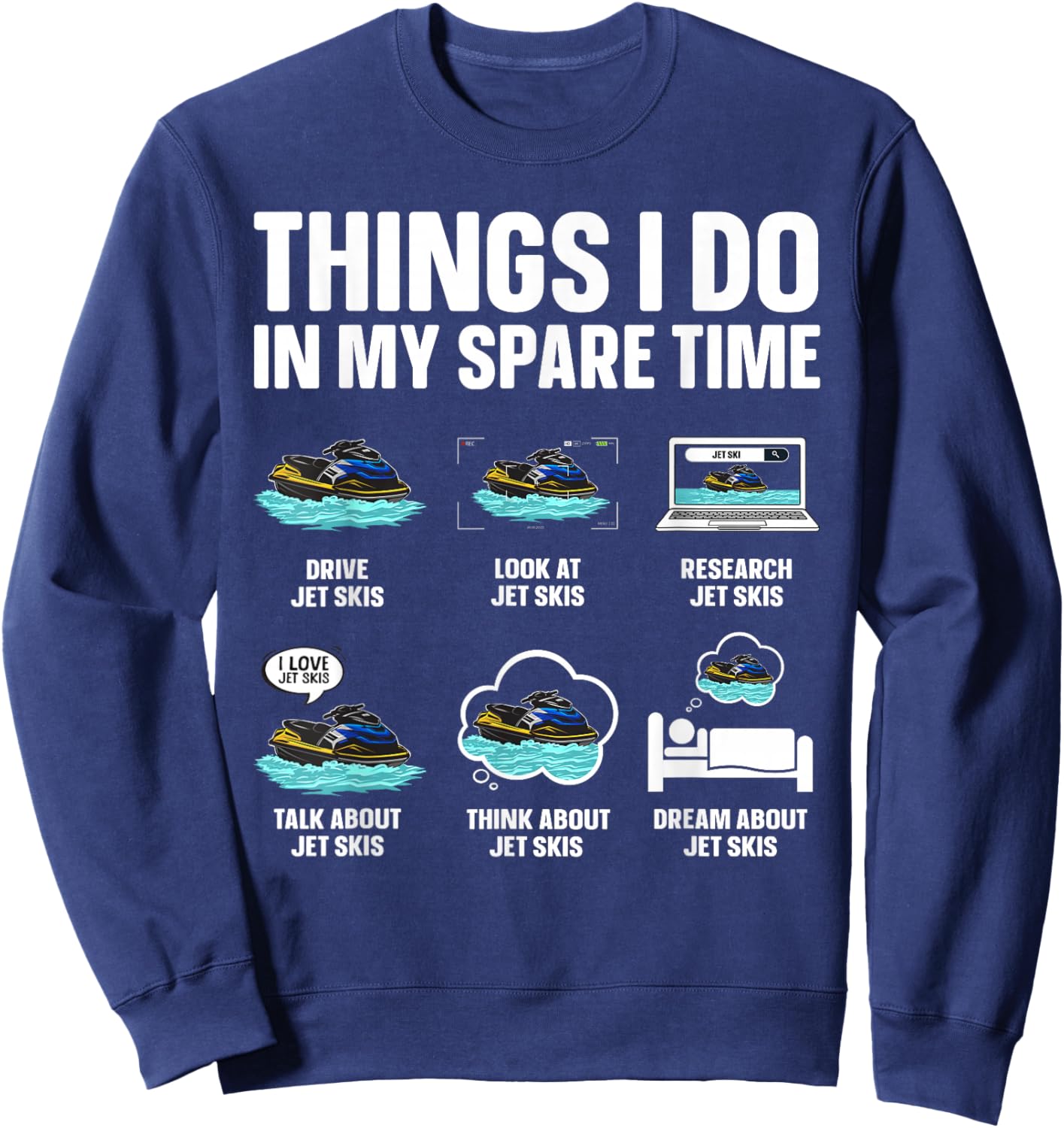Funny Jet Ski Art Women Jetski Driver Jet Ski Lover Sweatshirt - Sweatshirt | Navy
