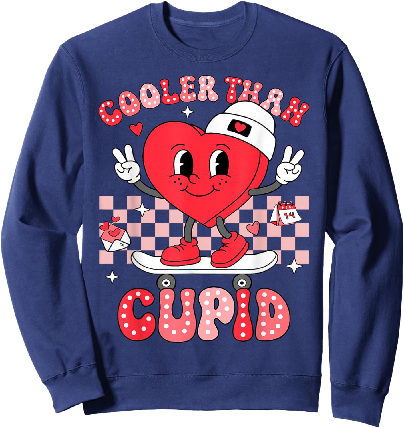 Cooler Than Cupid Valentines Day for Teens Kids Boys Girls Sweatshirt - Sweatshirt | Navy