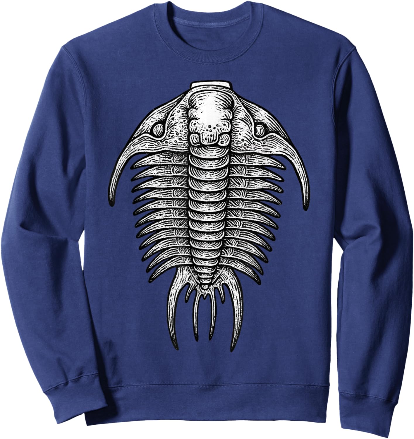Trilobite Fossil Ancient Arthropod Dorsal View Paleontology Sweatshirt - Sweatshirt | Navy