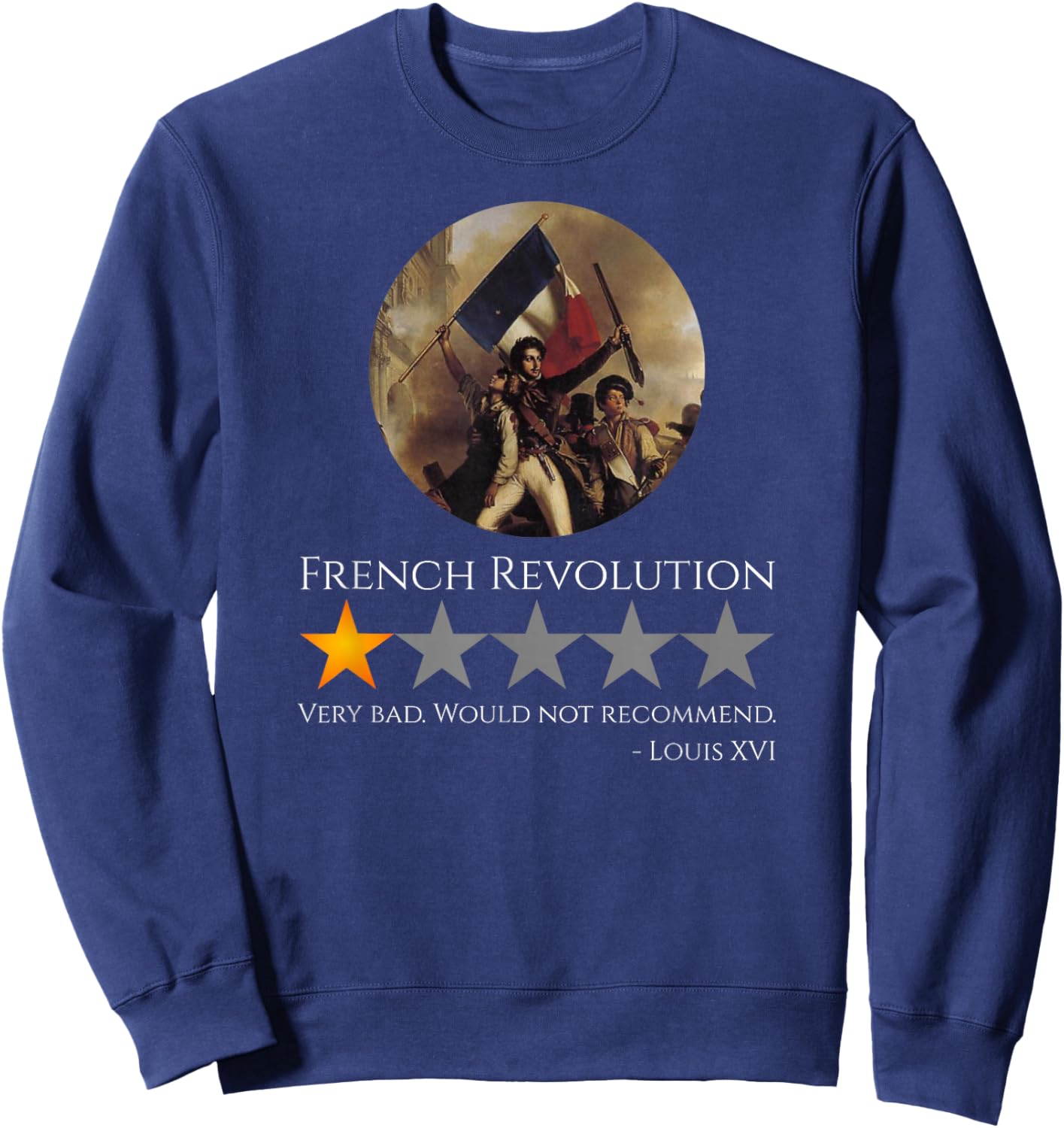 Louis XVI - French Revolution Meme - History of France Sweatshirt - Sweatshirt | Navy