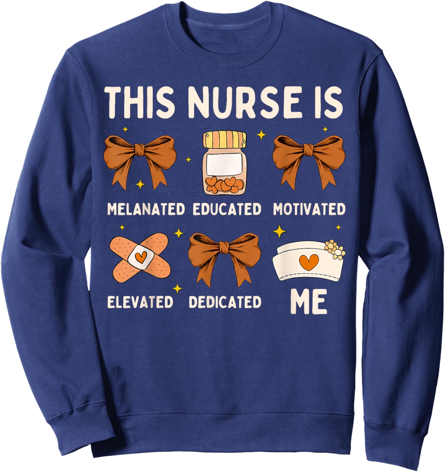 Black History Month African American Nurse for Melanin Women Sweatshirt - Sweatshirt | Navy