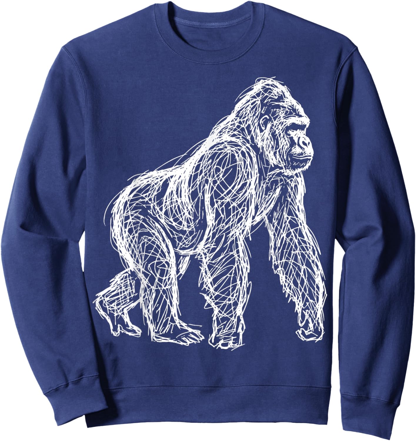 Gorilla Line Art Sweatshirt - Sweatshirt | Navy