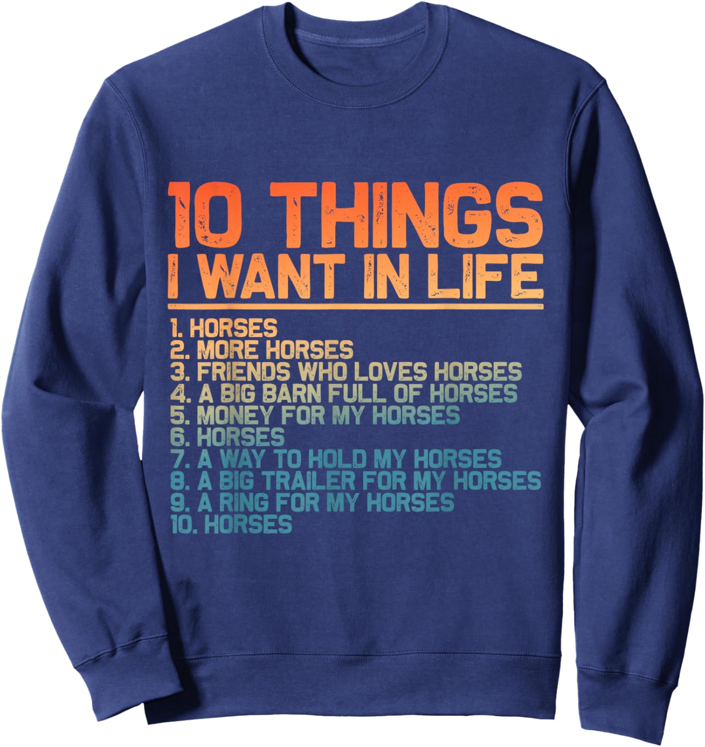 Funny Horse Shirt Women Kids Horse Riding Lover Sweatshirt - Sweatshirt | Navy