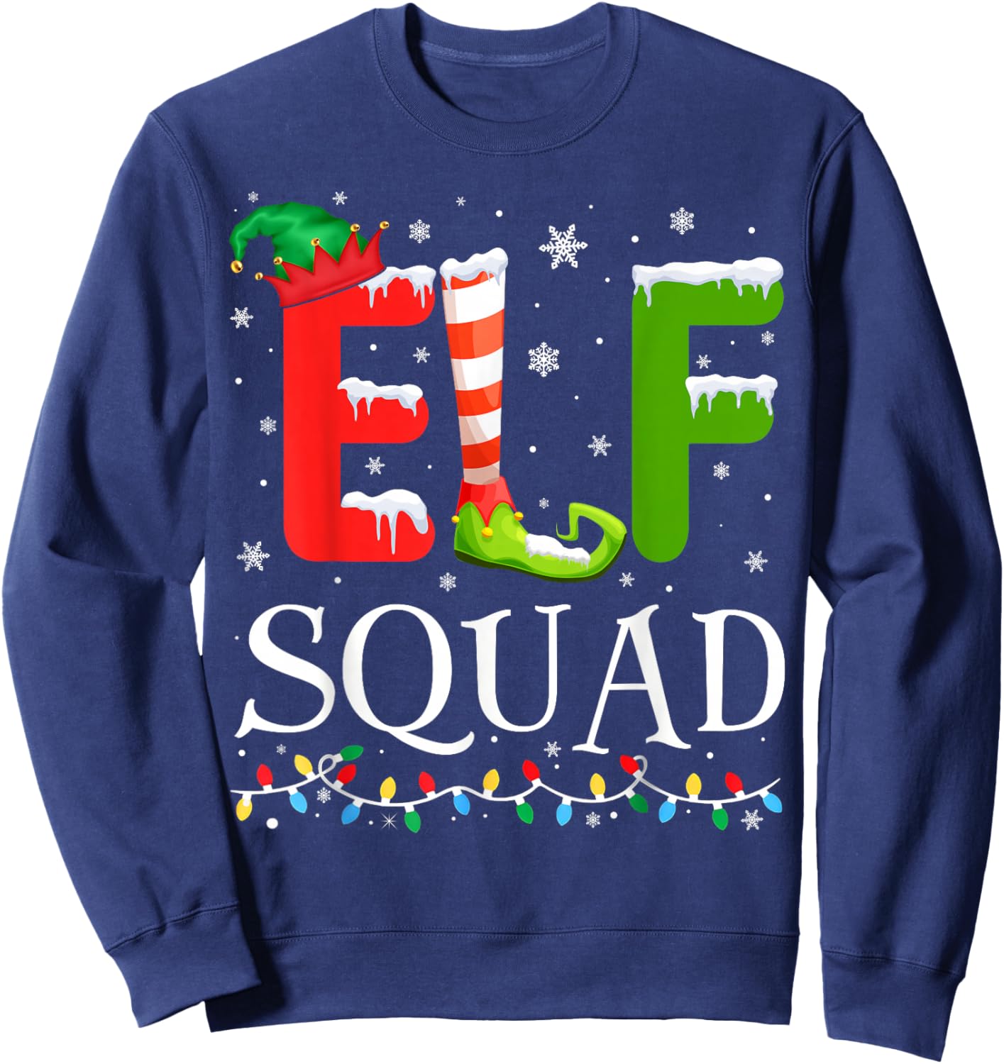 Elf Family Christmas Pajamas Xmas Elf Squad Sweatshirt - Sweatshirt | Navy