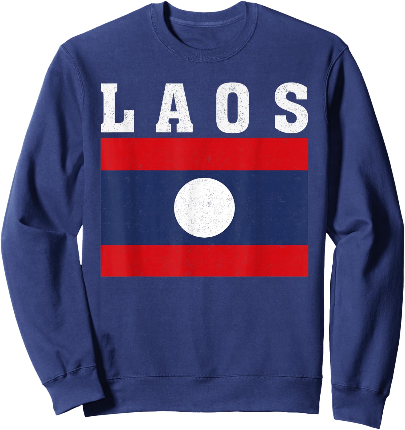Laos Flag Patriotic National Roots Souvenir Sweatshirt - Sweatshirt | Navy