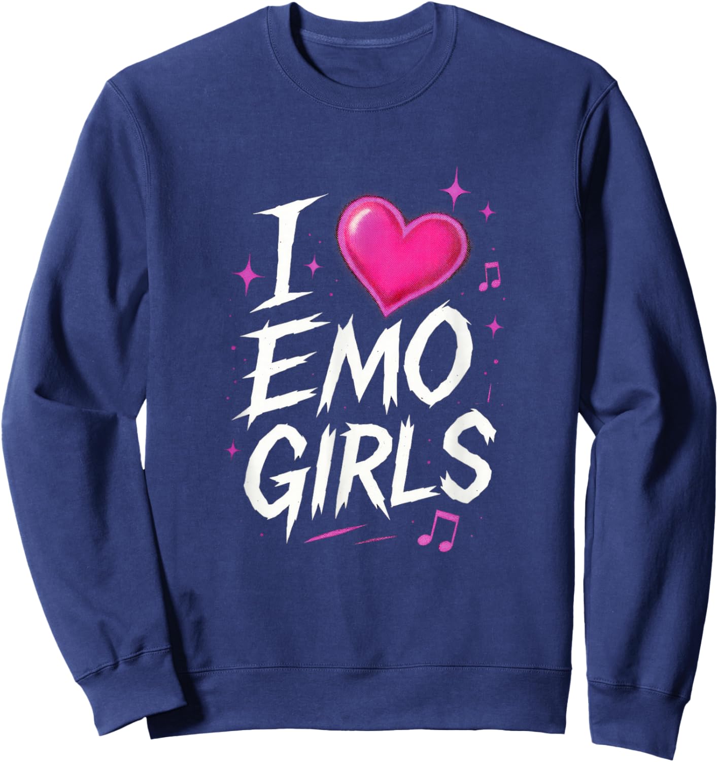 I Love Emo Girls - Emo Heart Music Youth Punk Sweatshirt - Sweatshirt | Navy