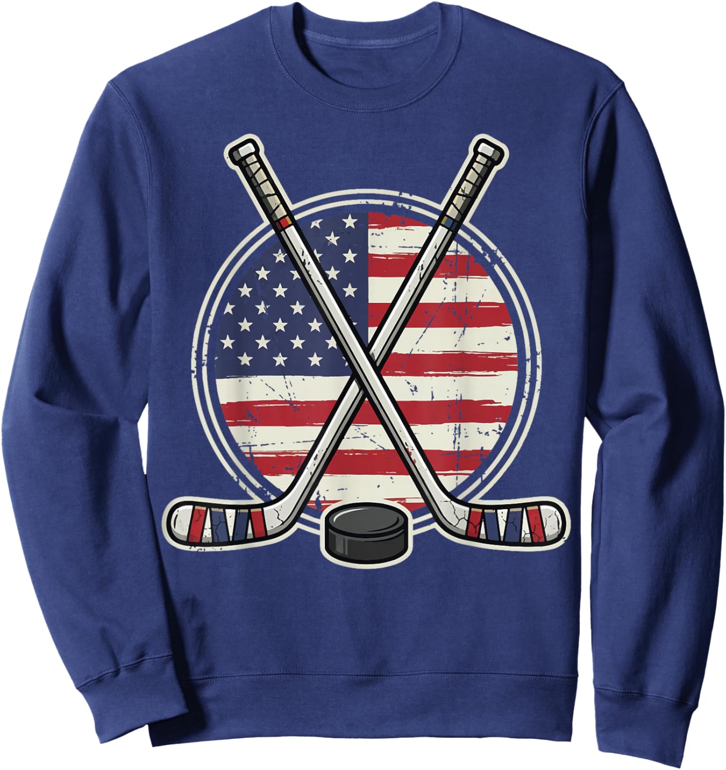 Ice Hockey USA Flag Sweatshirt - Sweatshirt | Navy