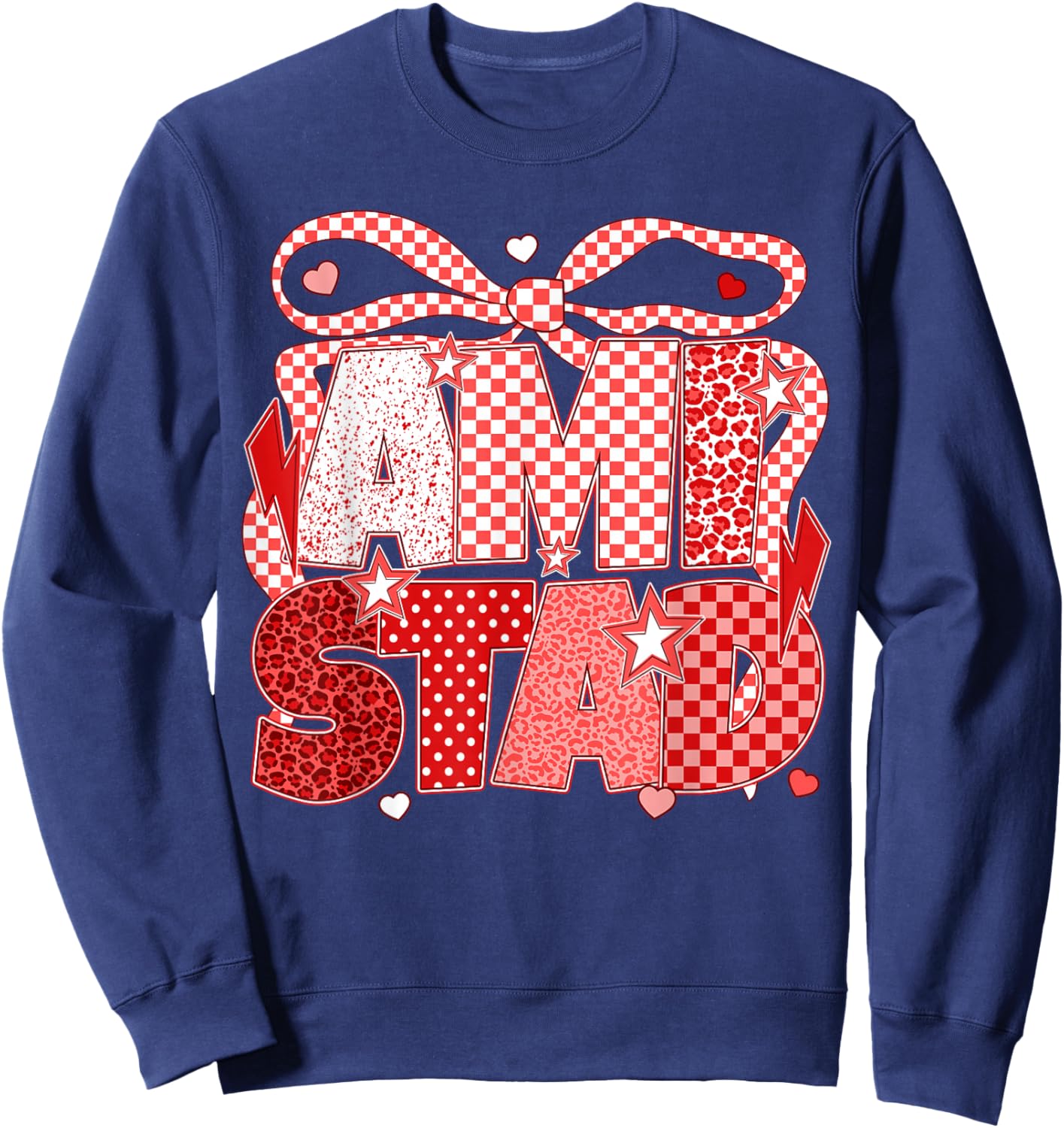 Amistad First Name Coquette Bow for Teacher Student Sweatshirt - Sweatshirt | Navy