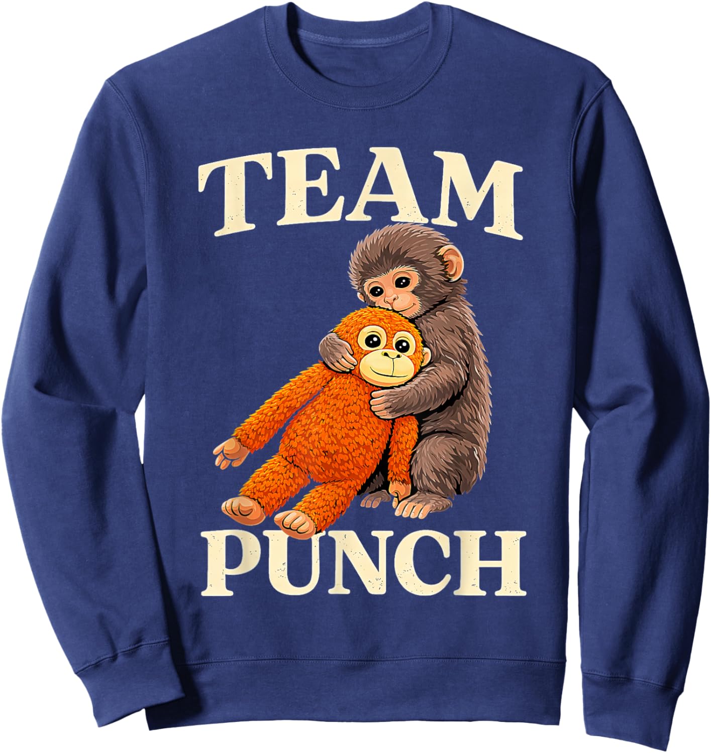 Retro Cute Monkey Punch Ultimately i Have to be Brave Viral Sweatshirt - Sweatshirt | Navy
