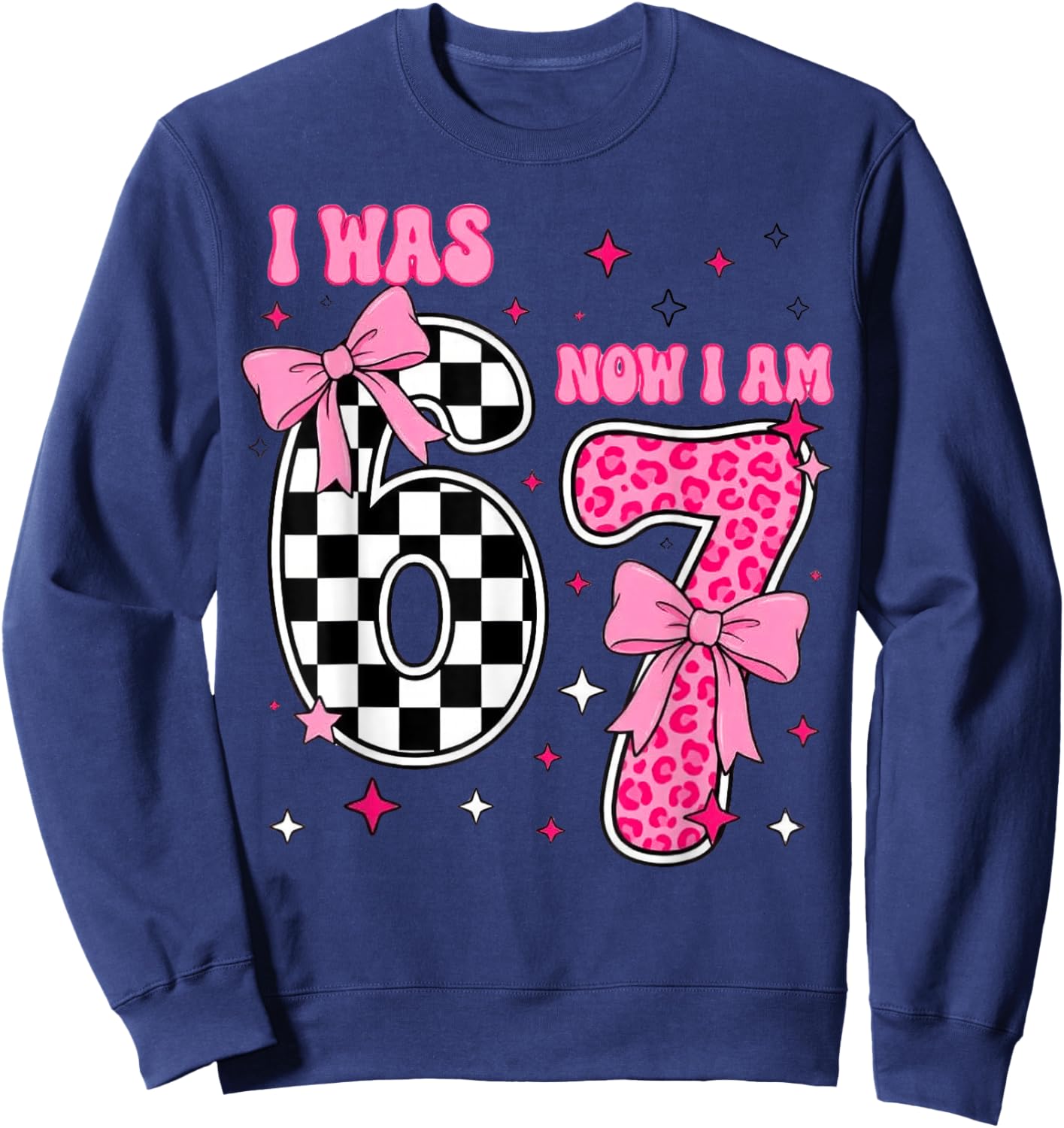 I was 6 Now I Am 7, 7th Birthday Sweatshirt - Sweatshirt | Navy