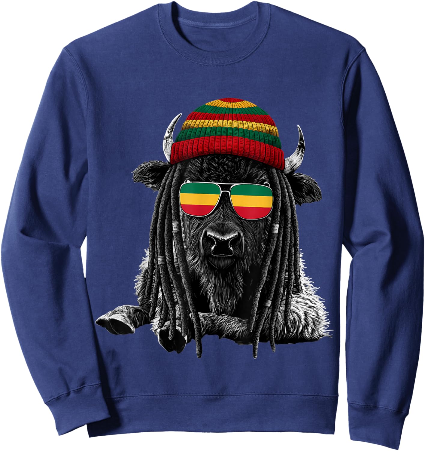 Rasta Reggae Music Rastafarian Roots Jamaican Rastafari Sweatshirt - Sweatshirt | Navy