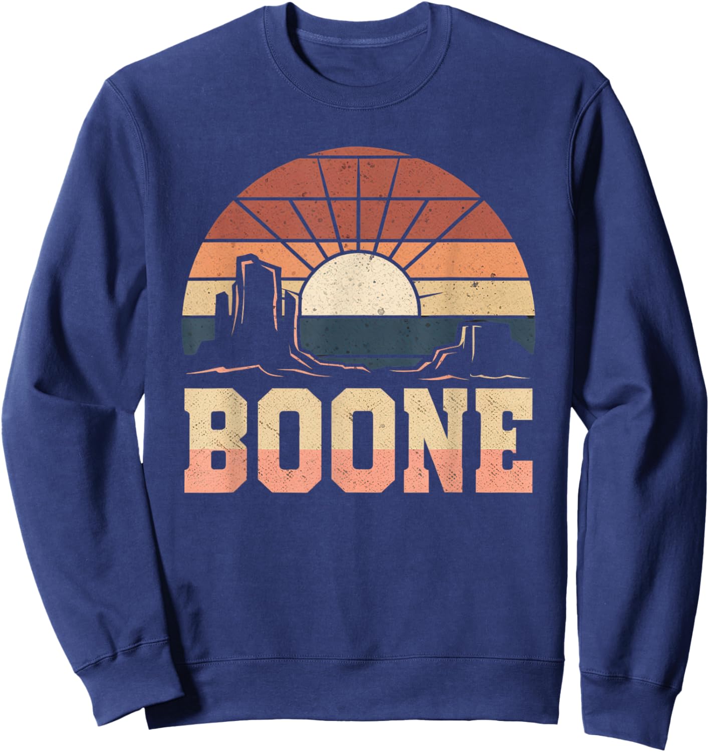 Boone Family Name I Love Boone 80's Vintage NC Retro Sweatshirt - Sweatshirt | Navy