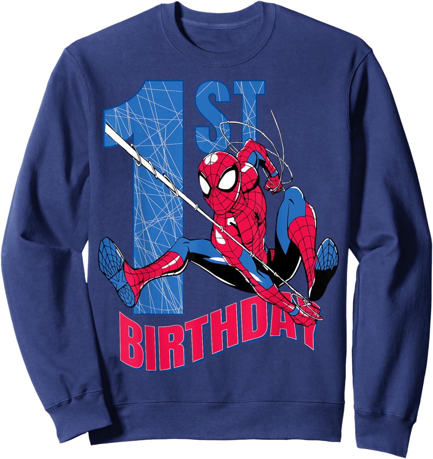 Marvel Comics Spider-Man 1st Birthday Hero Web Action Sweatshirt - Sweatshirt | Navy