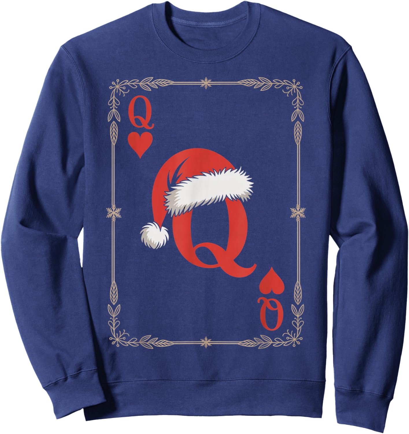 Queen of Hearts Christmas Costume - Playing Card Sweatshirt - Sweatshirt | Navy
