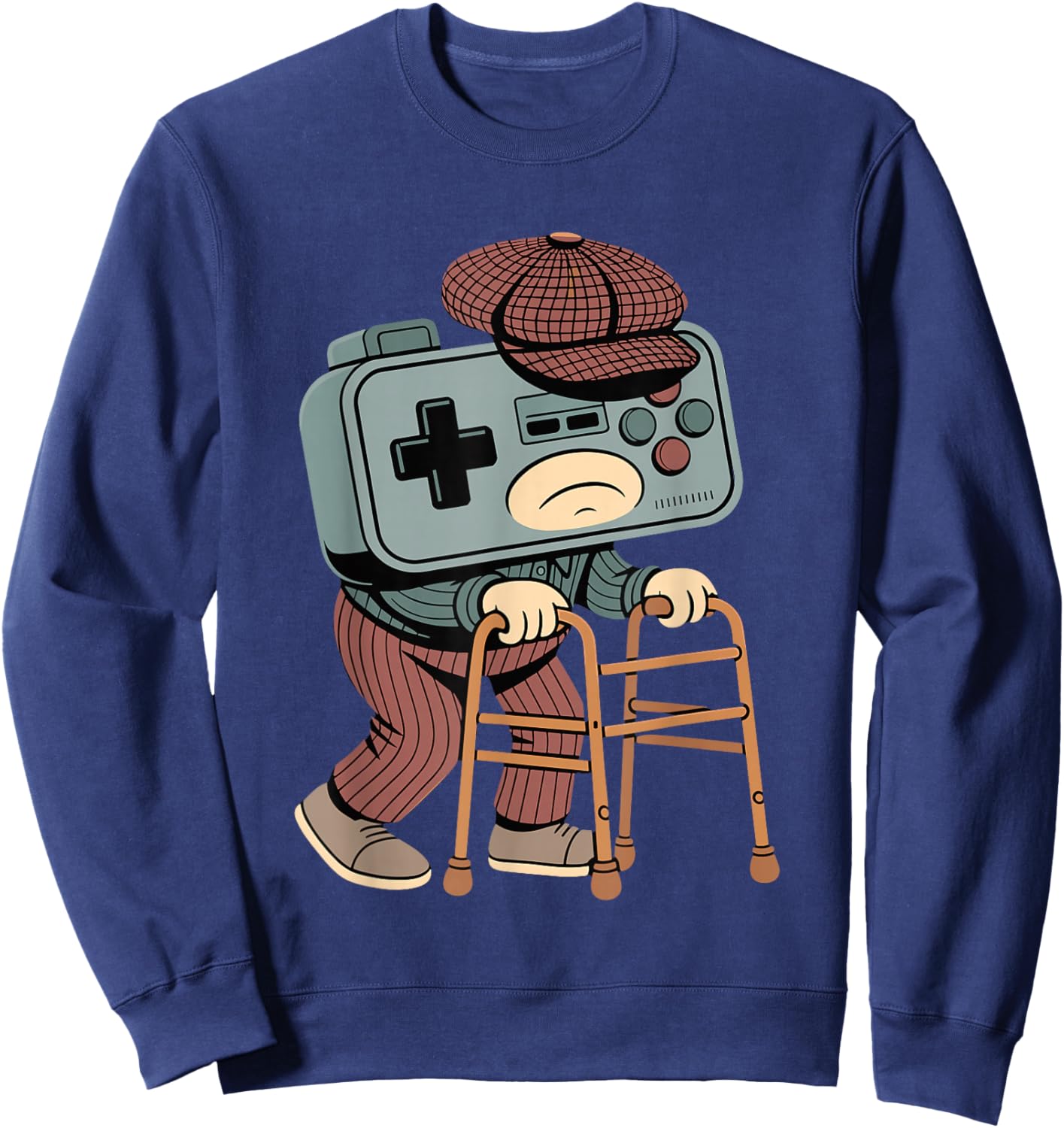 Funny Old Gaming Gamer Retro 80s 90s Video Game Old Gamer Sweatshirt - Sweatshirt | Navy