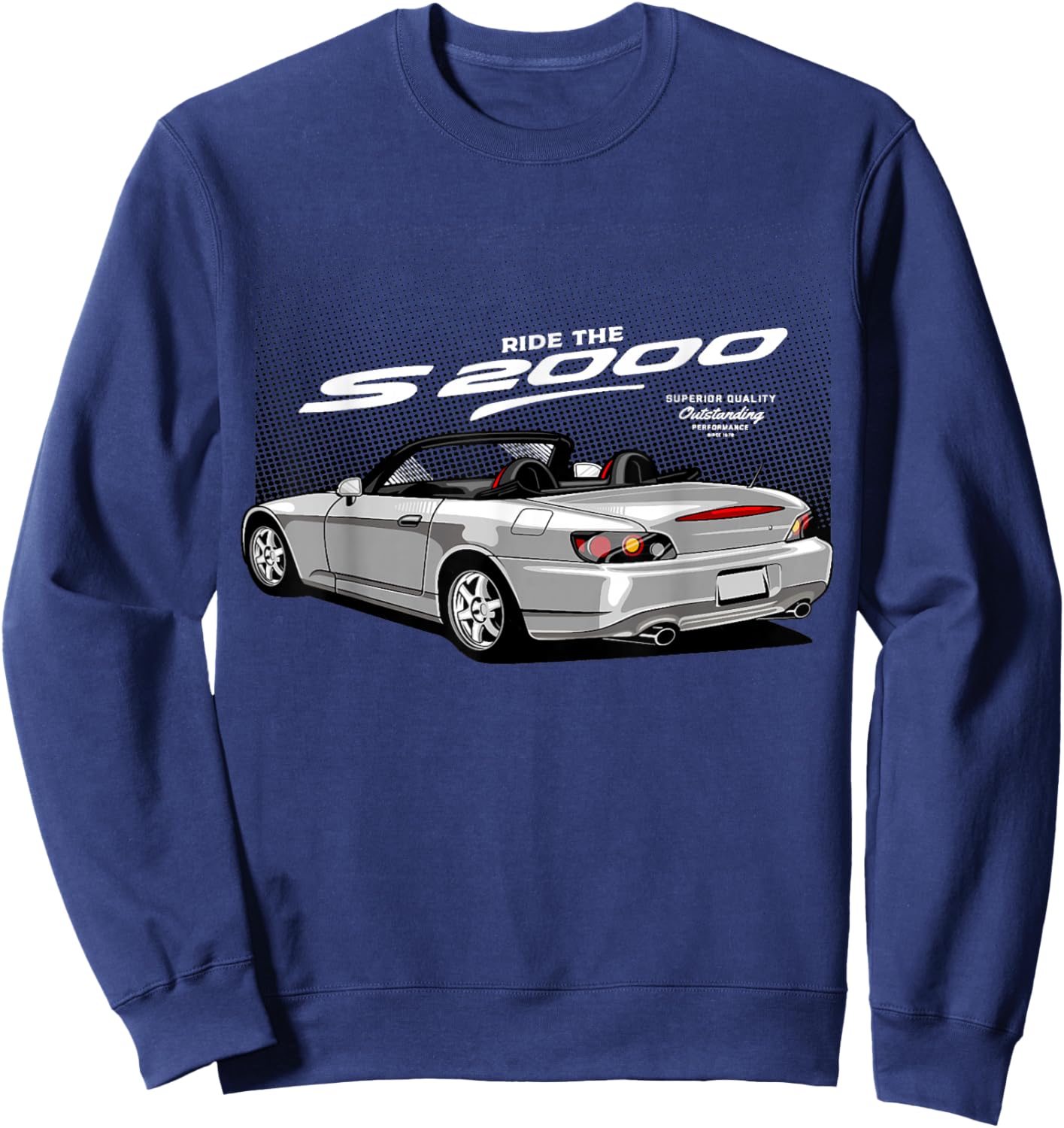 S2000 White JDM Graphic Retro Tuner Car Drift Racing Sweatshirt - Sweatshirt | Navy