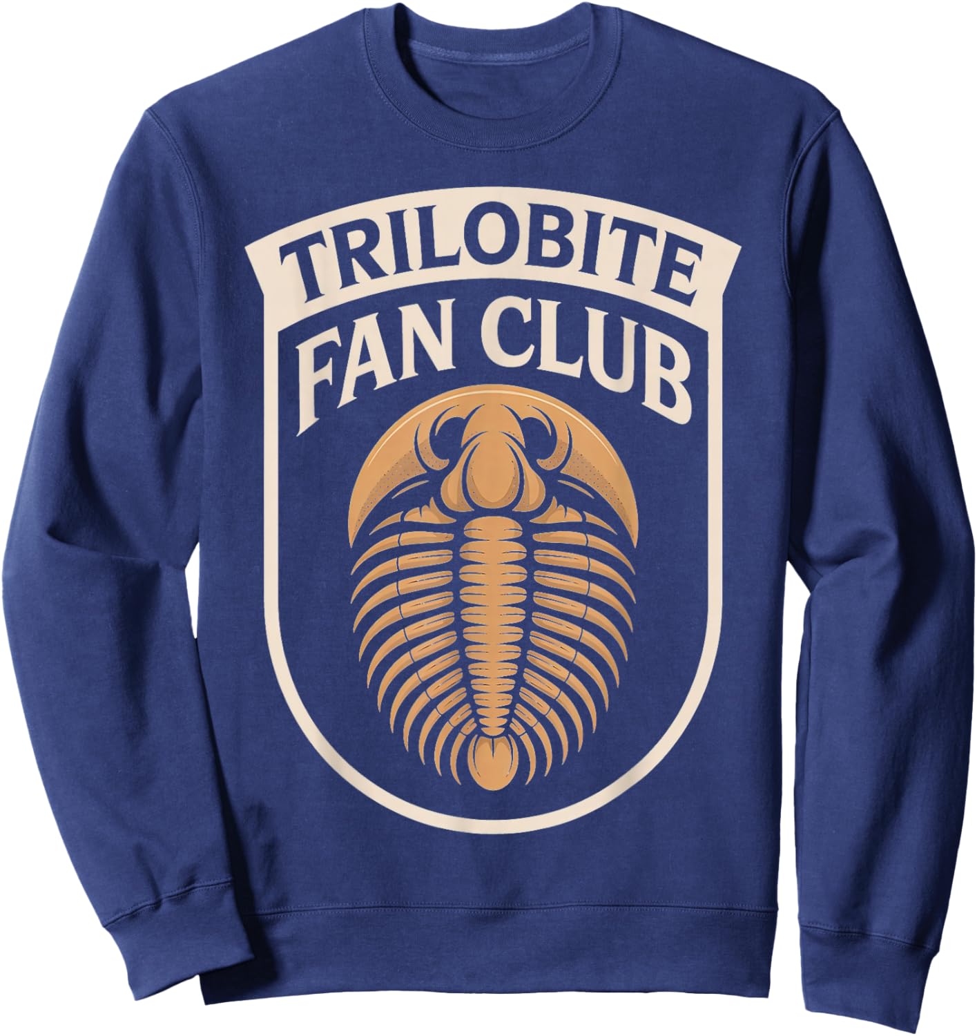 Trilobite Enthusiast Vintage Circle Logo Fossil Club Design Sweatshirt - Sweatshirt | Navy