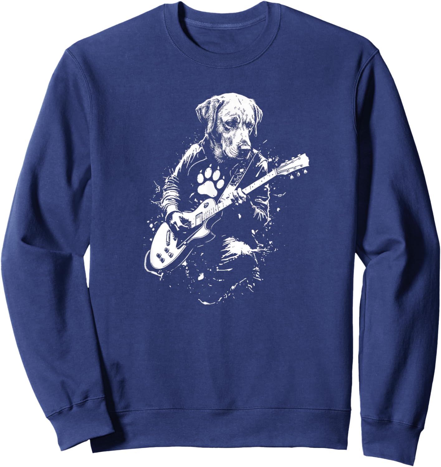 Labrador Guitar Player Dog Lover Sweatshirt - Sweatshirt | Navy