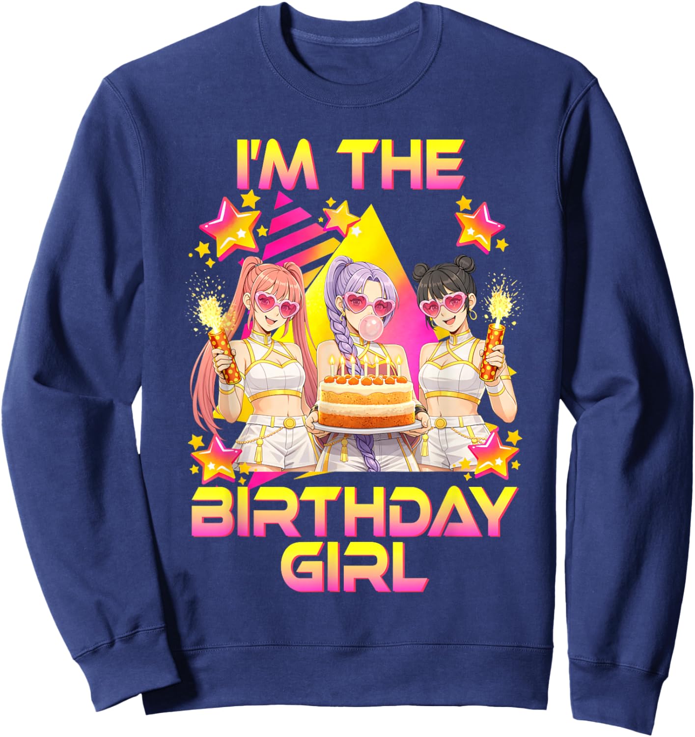 I’m The Birthday Girl K Pop Kids Bday Korean Music Lovers Sweatshirt - Sweatshirt | Navy