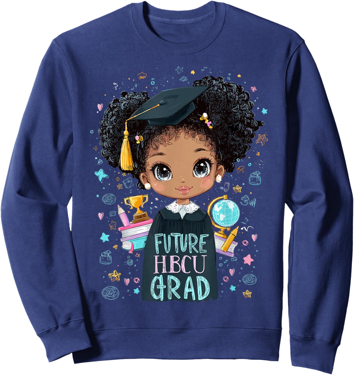 Future HBCU Grad Black Girl Kids Graduation HBCU Graduate Sweatshirt - Sweatshirt | Navy