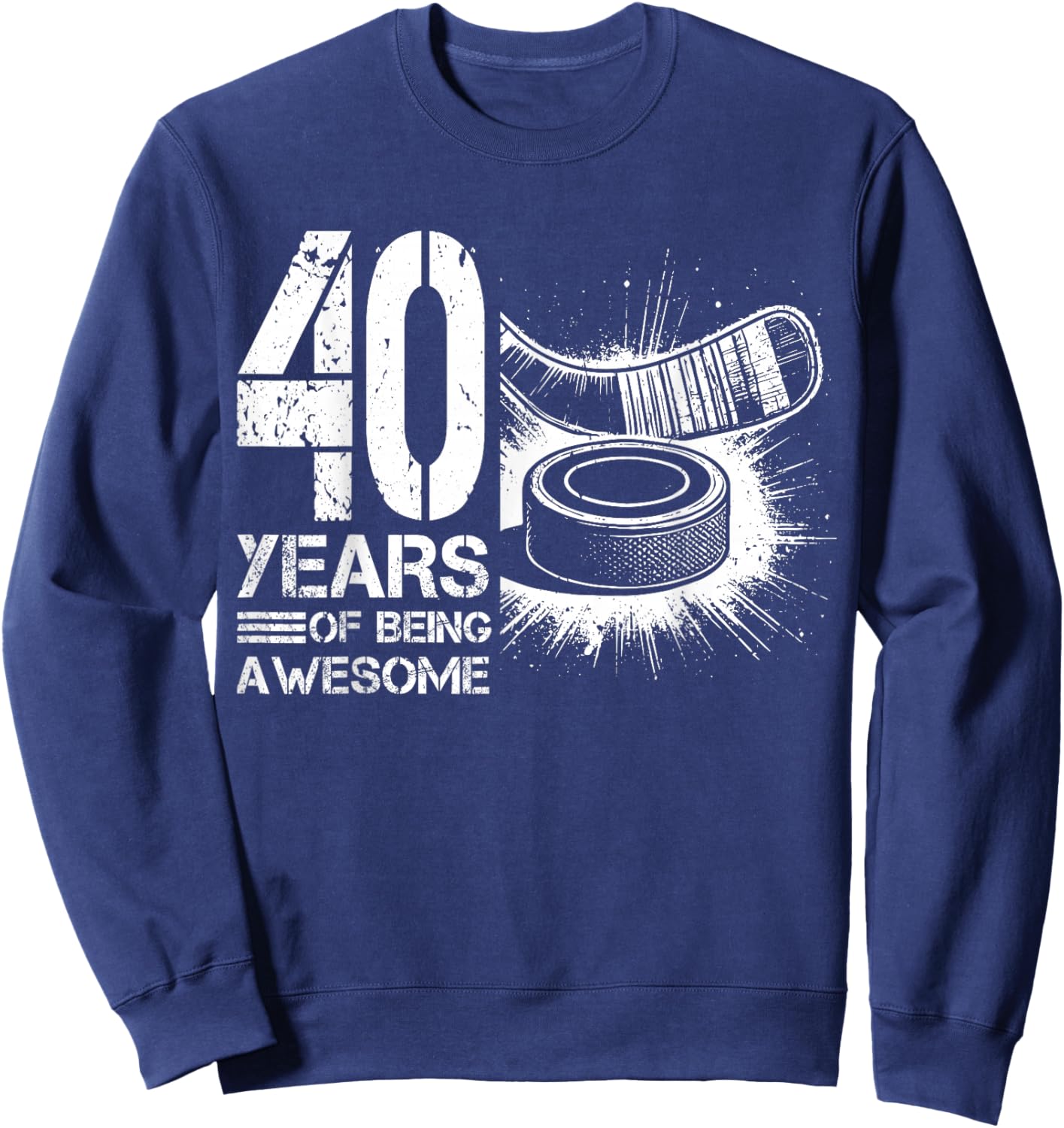 40th Birthday Men Icehockey Player Ice Hockey 40 Years Old Sweatshirt - Sweatshirt | Navy