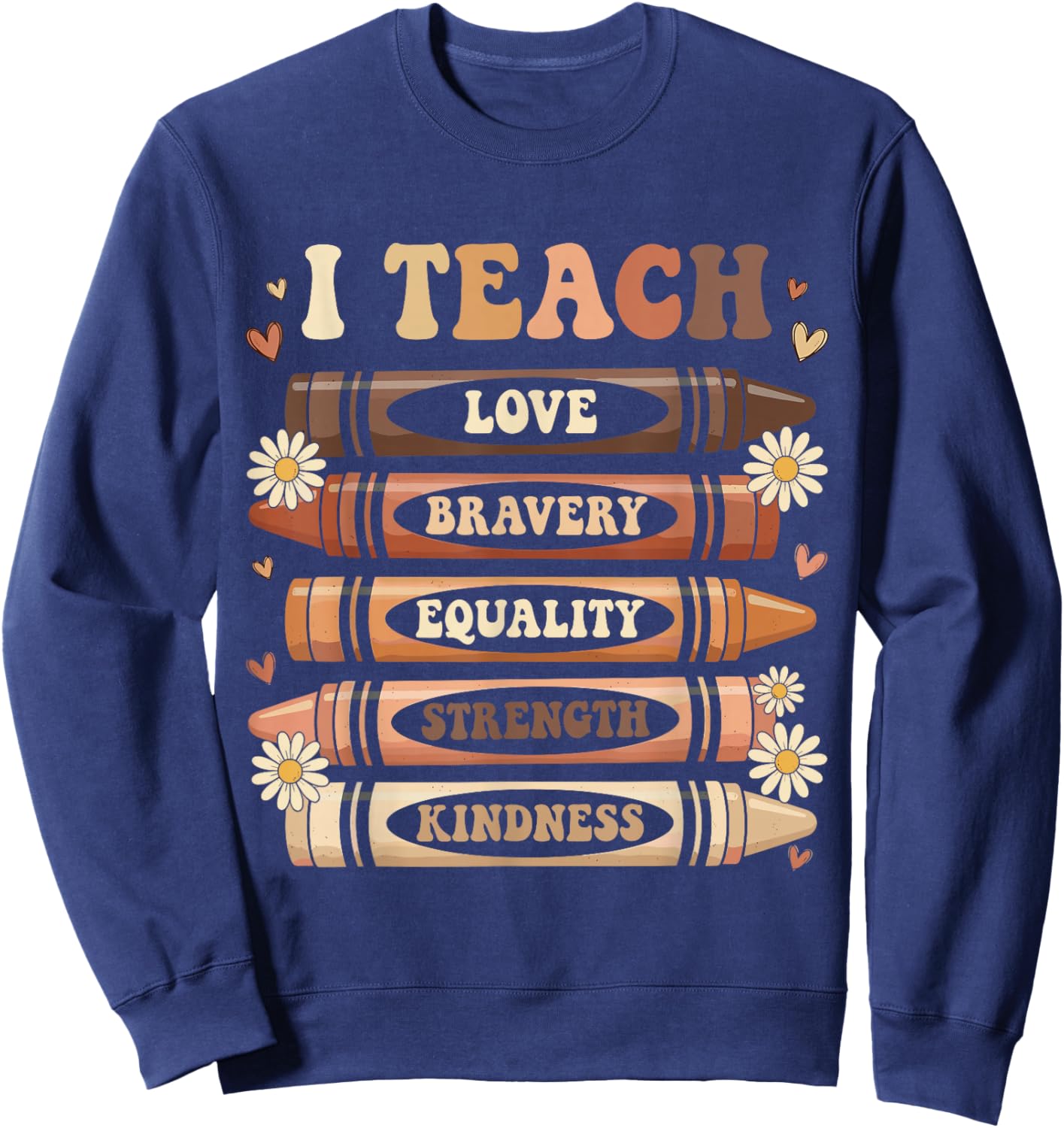 Black History Month I Teach Black History Teacher Melanin Sweatshirt - Sweatshirt | Navy
