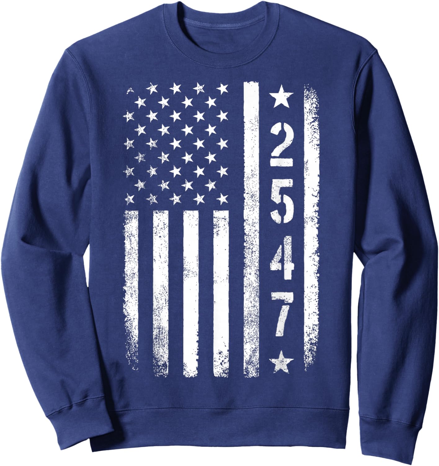 2547 Flag Patriotic Sweatshirt - Sweatshirt | Navy