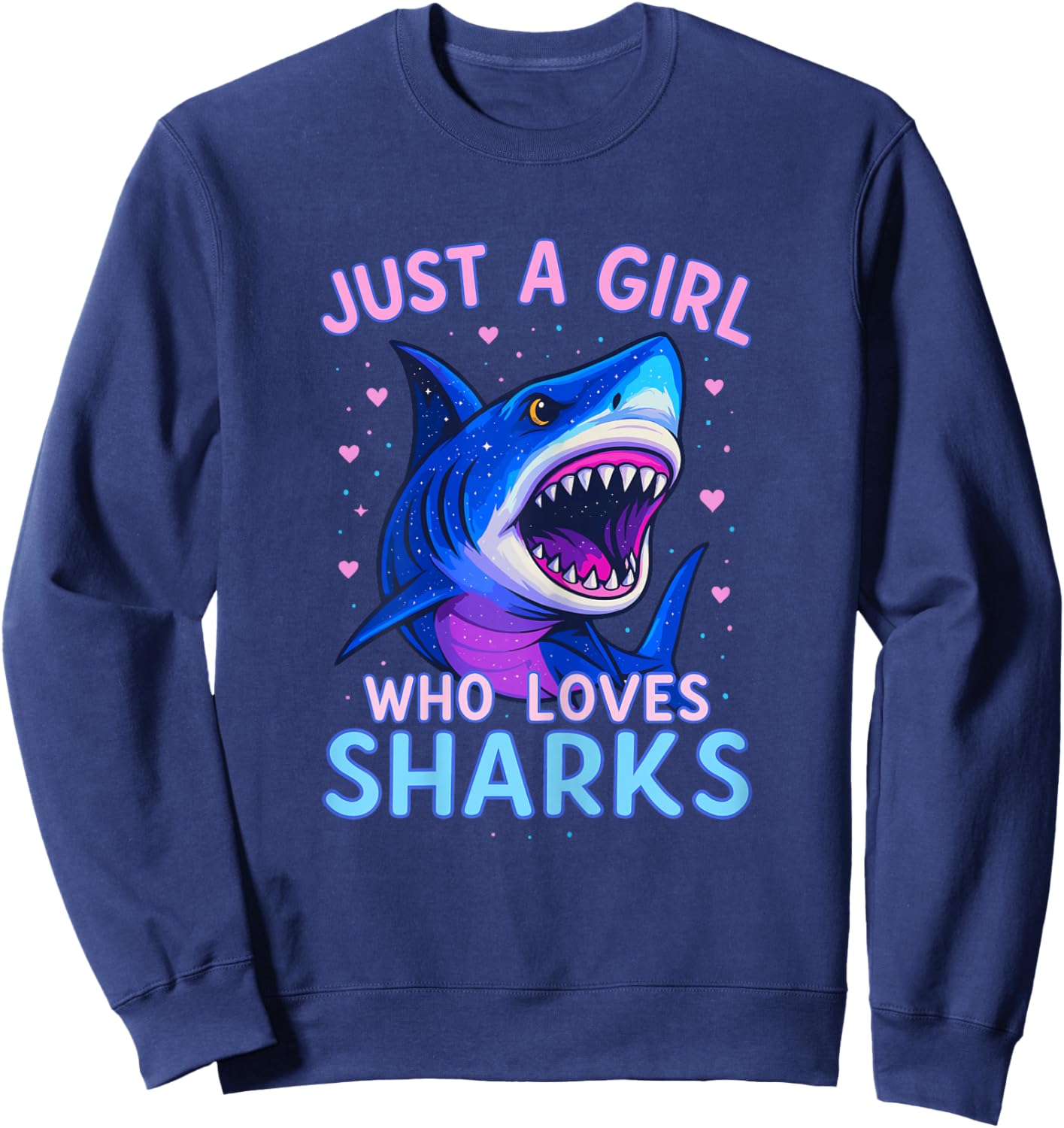 Just a Girl who Loves Sharks Sweatshirt - Sweatshirt | Navy