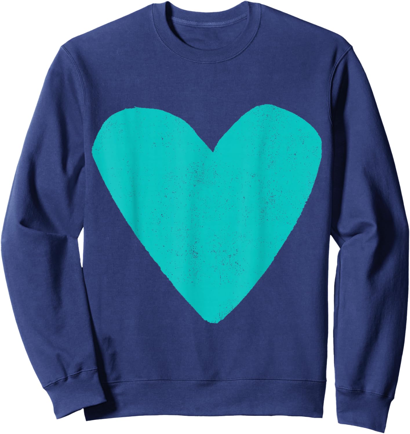 Love Heart Teal Turquoise Color Purple Sweatshirt - Sweatshirt | Navy