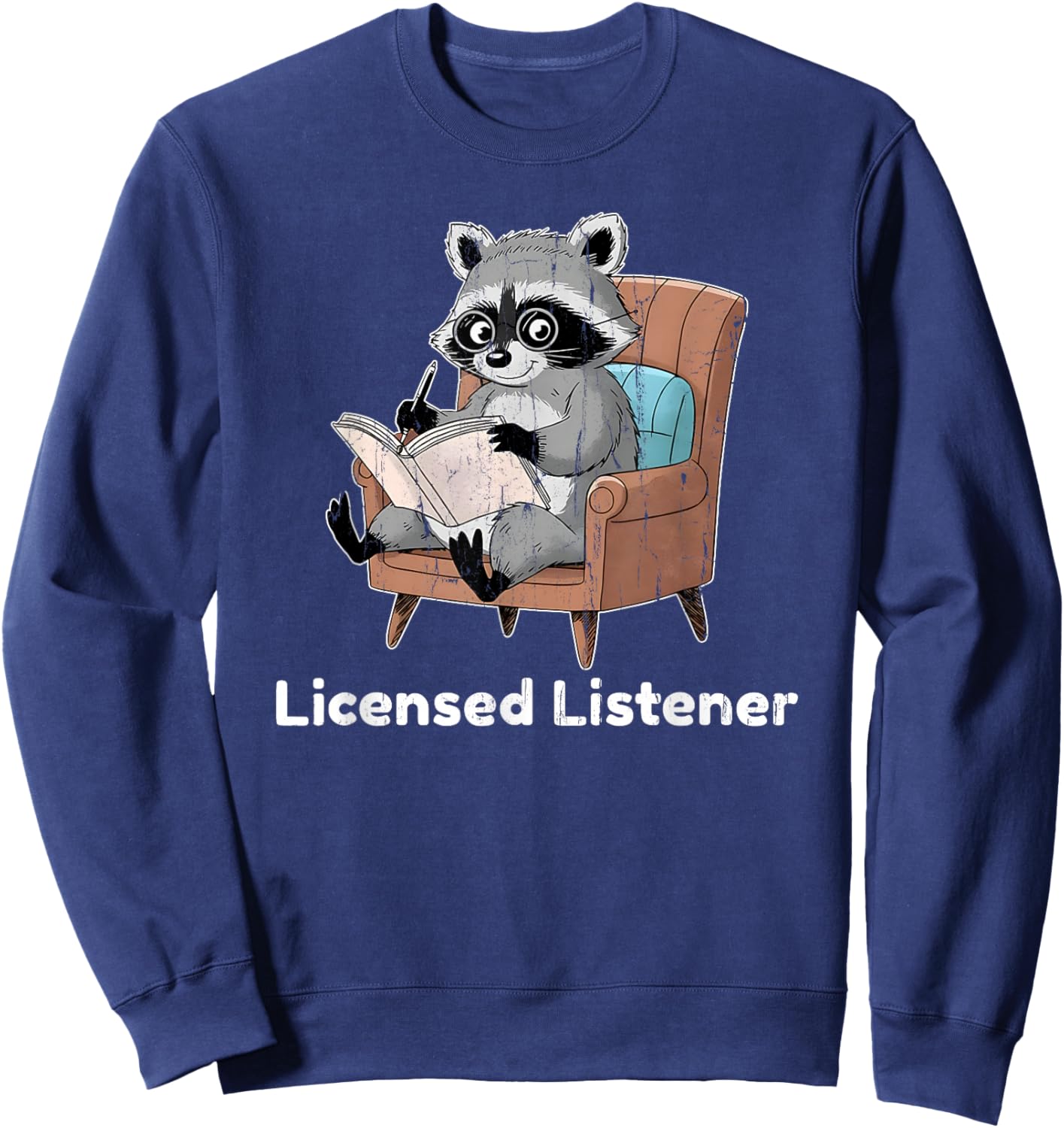 Licensed Listener, Raccoon School Graduation Sweatshirt - Sweatshirt | Navy