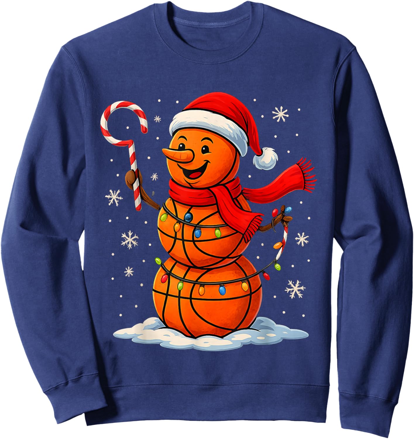 Holiday Santa Basketball Player Gift Sweatshirt - Sweatshirt | Navy