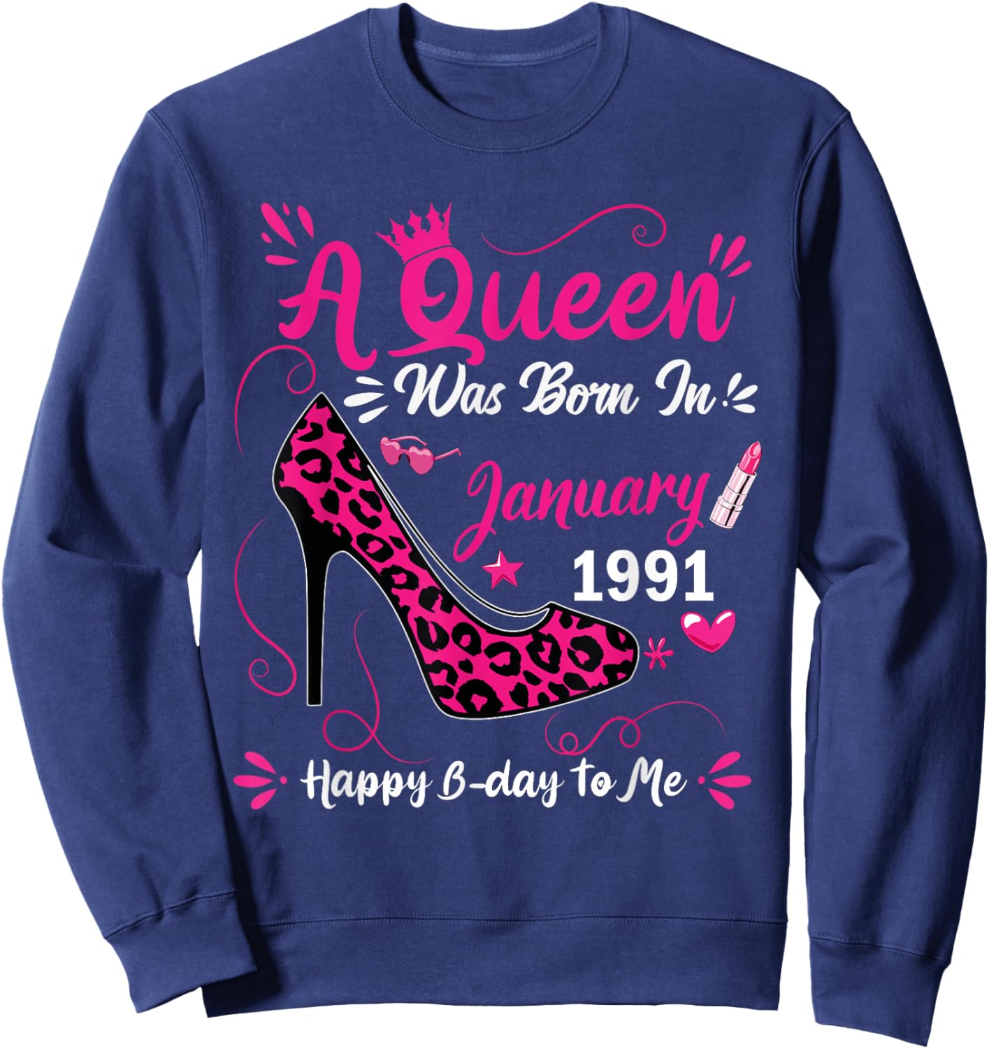 35th Birthday Legends were Born in January 1991 Sweatshirt - Sweatshirt | Navy