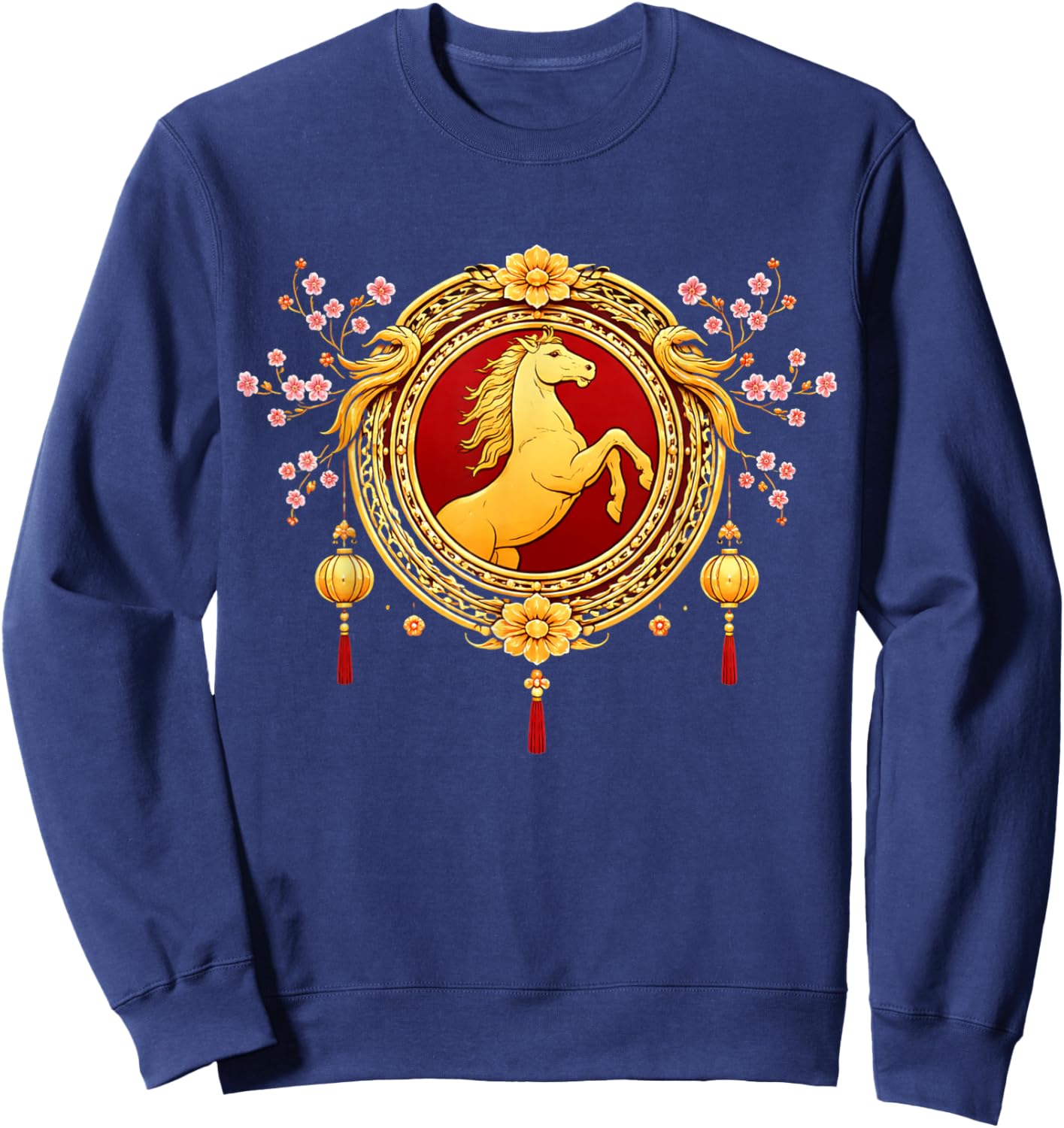 Year of The Horse 2026 Lunar New Year Chinese Men Women Kids Sweatshirt - Sweatshirt | Navy