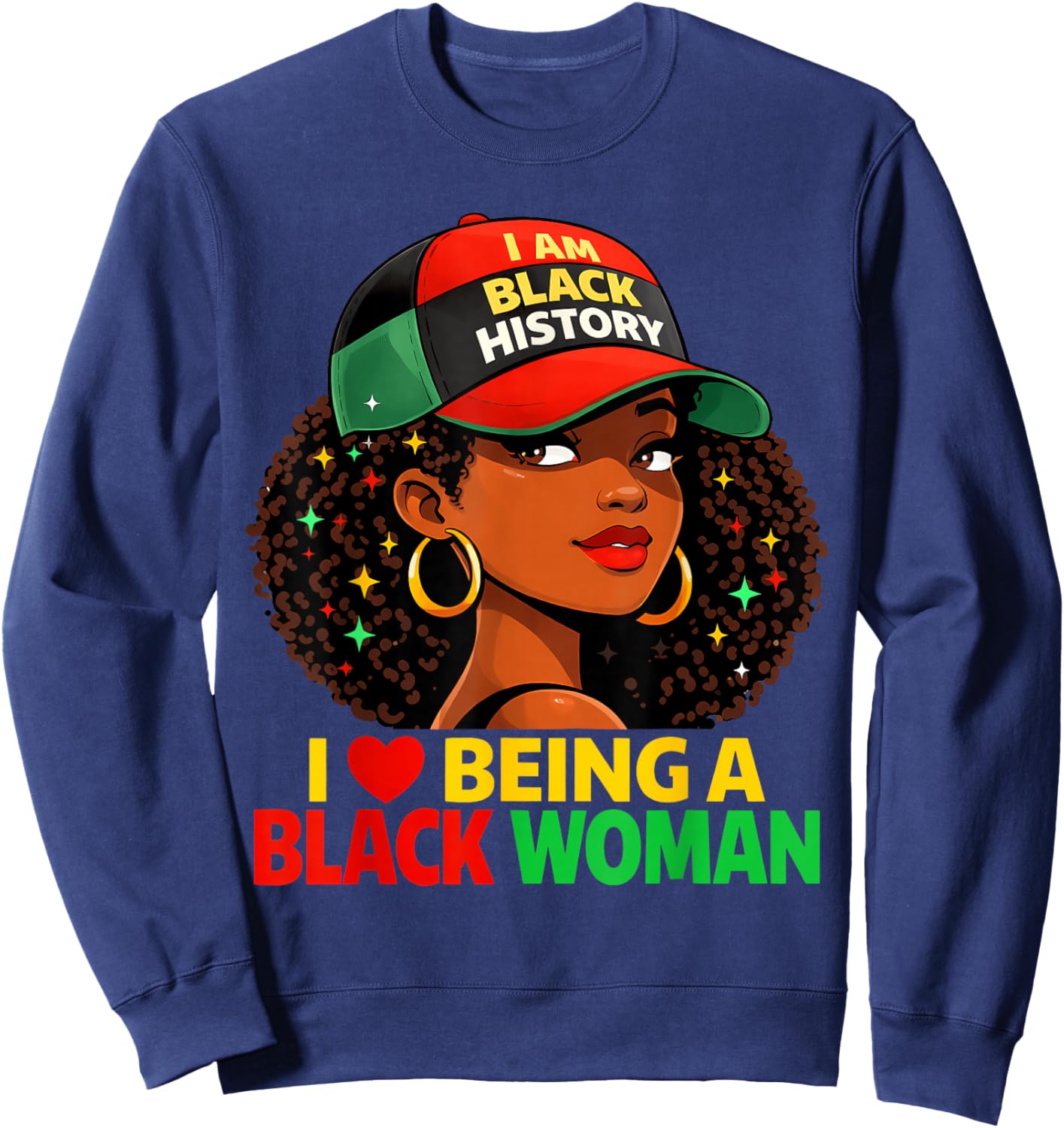 I'm Black History Month Shirt Girls Kids African American Sweatshirt - Sweatshirt | Navy