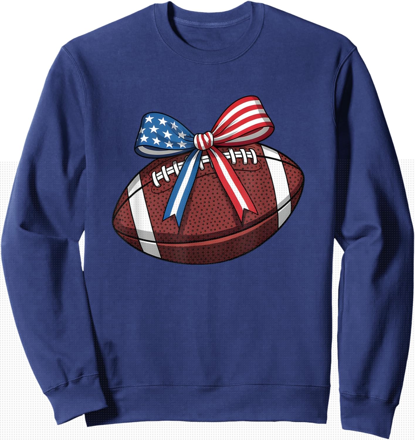 Football Bow Patriotic Women Football Coquette Sweatshirt - Sweatshirt | Navy