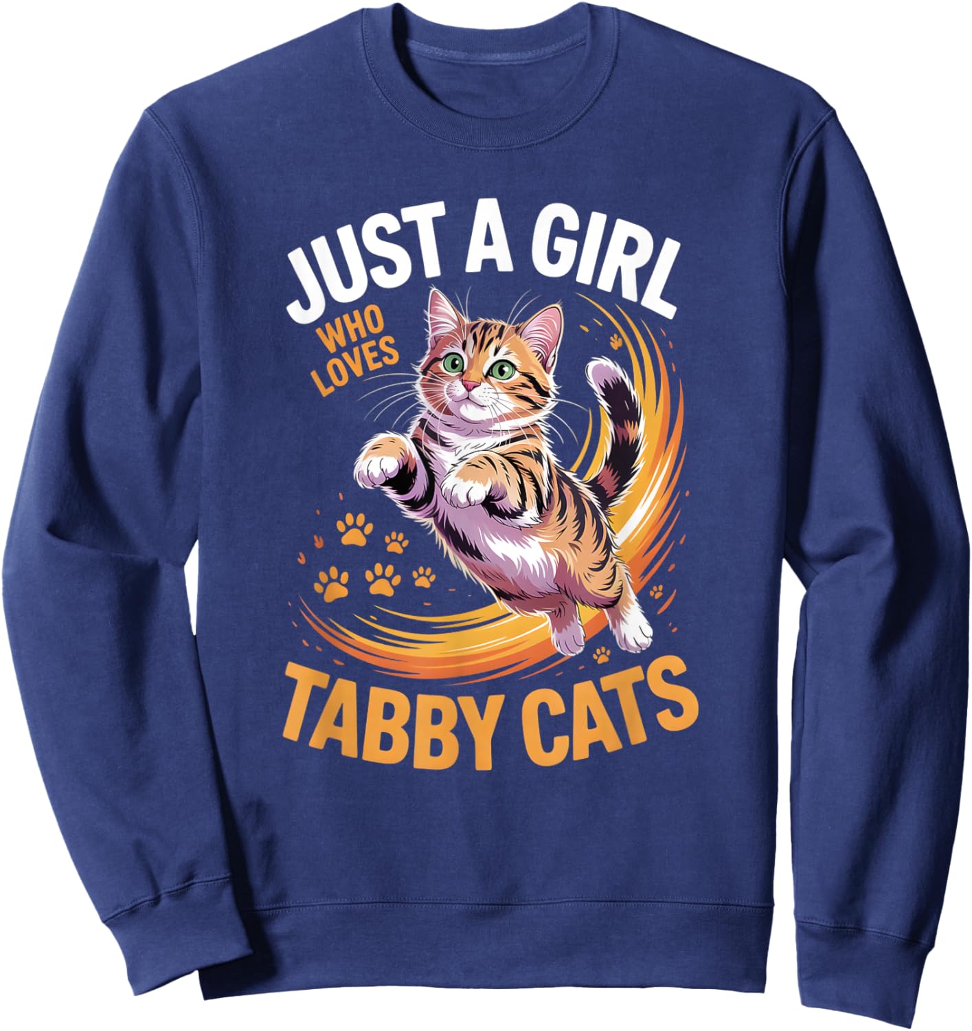 Girls Tabby Cat Sweatshirt - Sweatshirt | Navy
