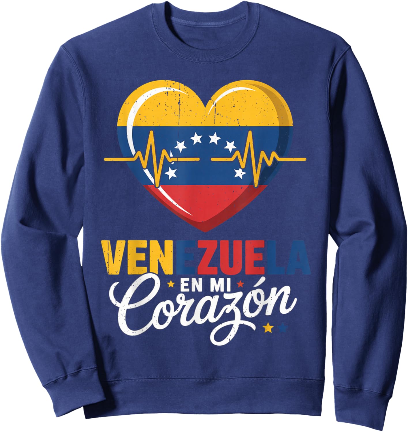 Venezuela En Mi Corazon Libre Patriotic Freedom Latin Sweatshirt - Sweatshirt | Navy