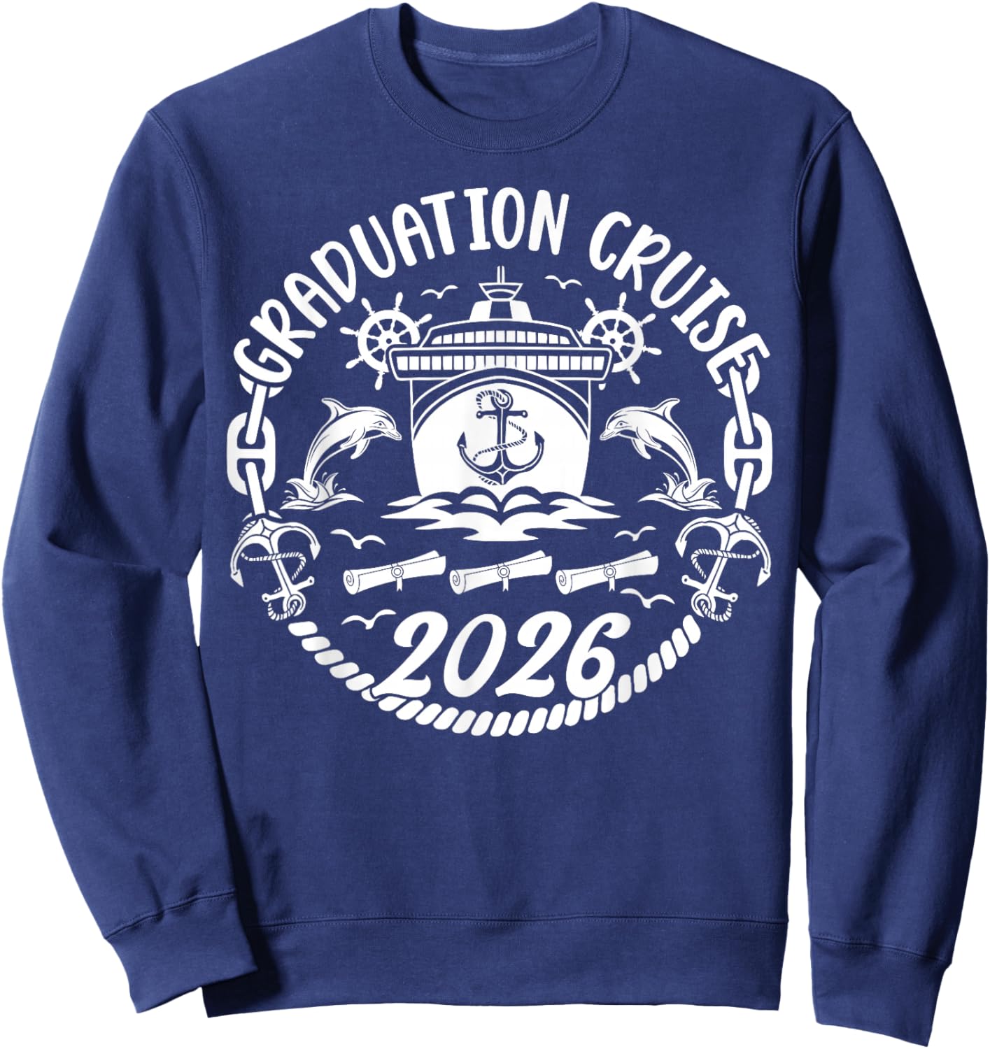 Graduation Cruise Trip 2026 Vacation Graduate Cruising Sweatshirt - Sweatshirt | Navy